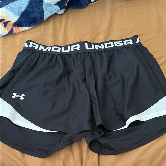Under Armour Pants - Under Armour Women's Black and White Athletic Shorts